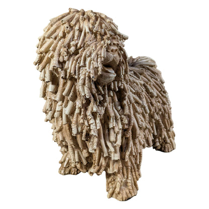 Hundefigur in Treibholzoptik – naturgetreue Dekofigur