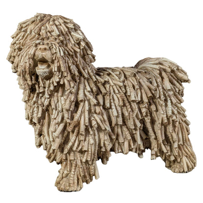 Hundefigur in Treibholzoptik – naturgetreue Dekofigur
