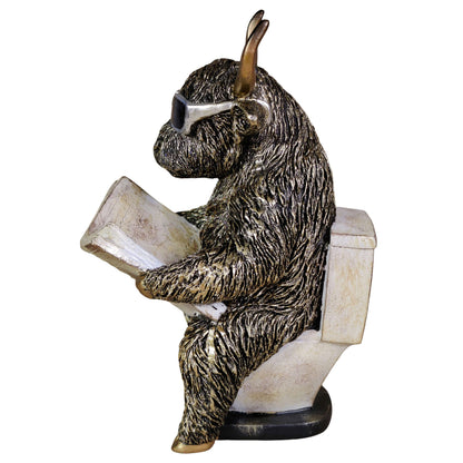 Kuh- oder Affenfigur mit Zeitung, Toiletten-Deko | Urban Royals