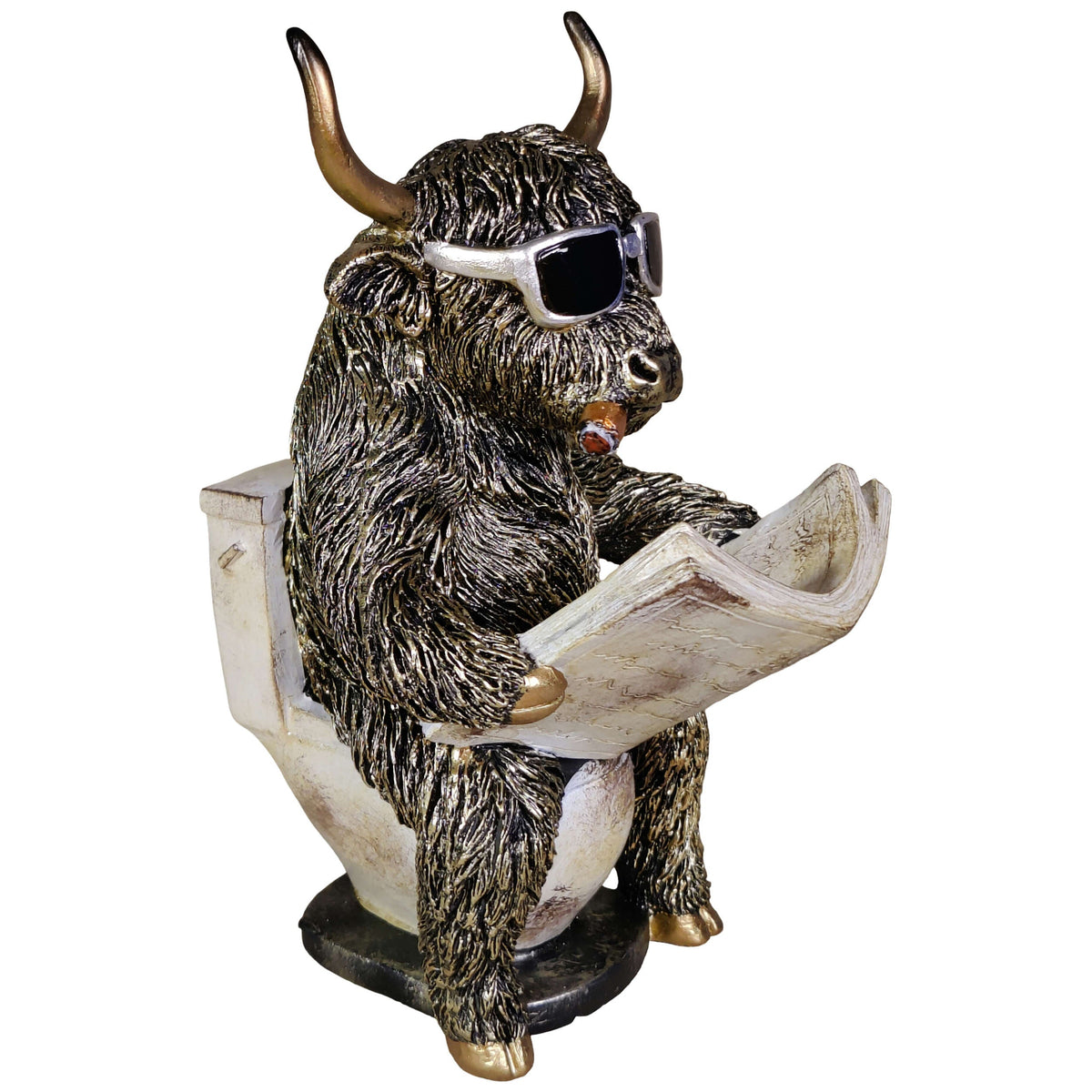 Kuh- oder Affenfigur mit Zeitung, Toiletten-Deko | Urban Royals