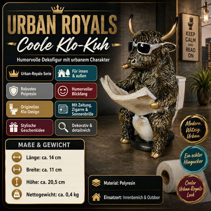 Kuh- oder Affenfigur mit Zeitung, Toiletten-Deko | Urban Royals