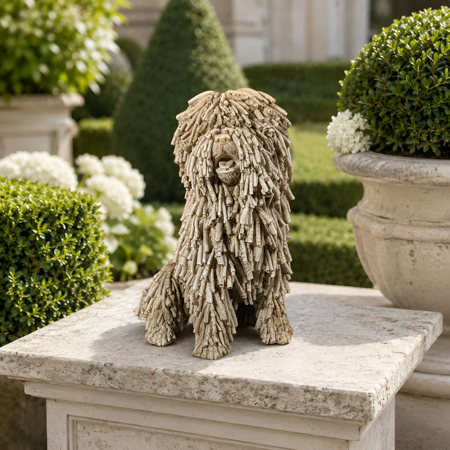 Hundefigur in Treibholzoptik – naturgetreue Dekofigur