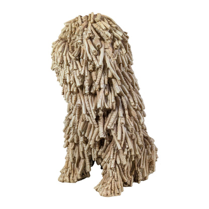 Hundefigur in Treibholzoptik – naturgetreue Dekofigur