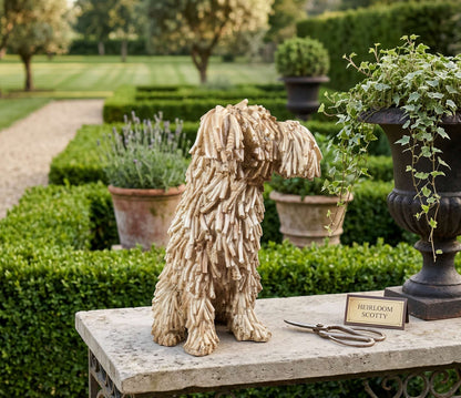 Hundefigur in Treibholzoptik – naturgetreue Dekofigur