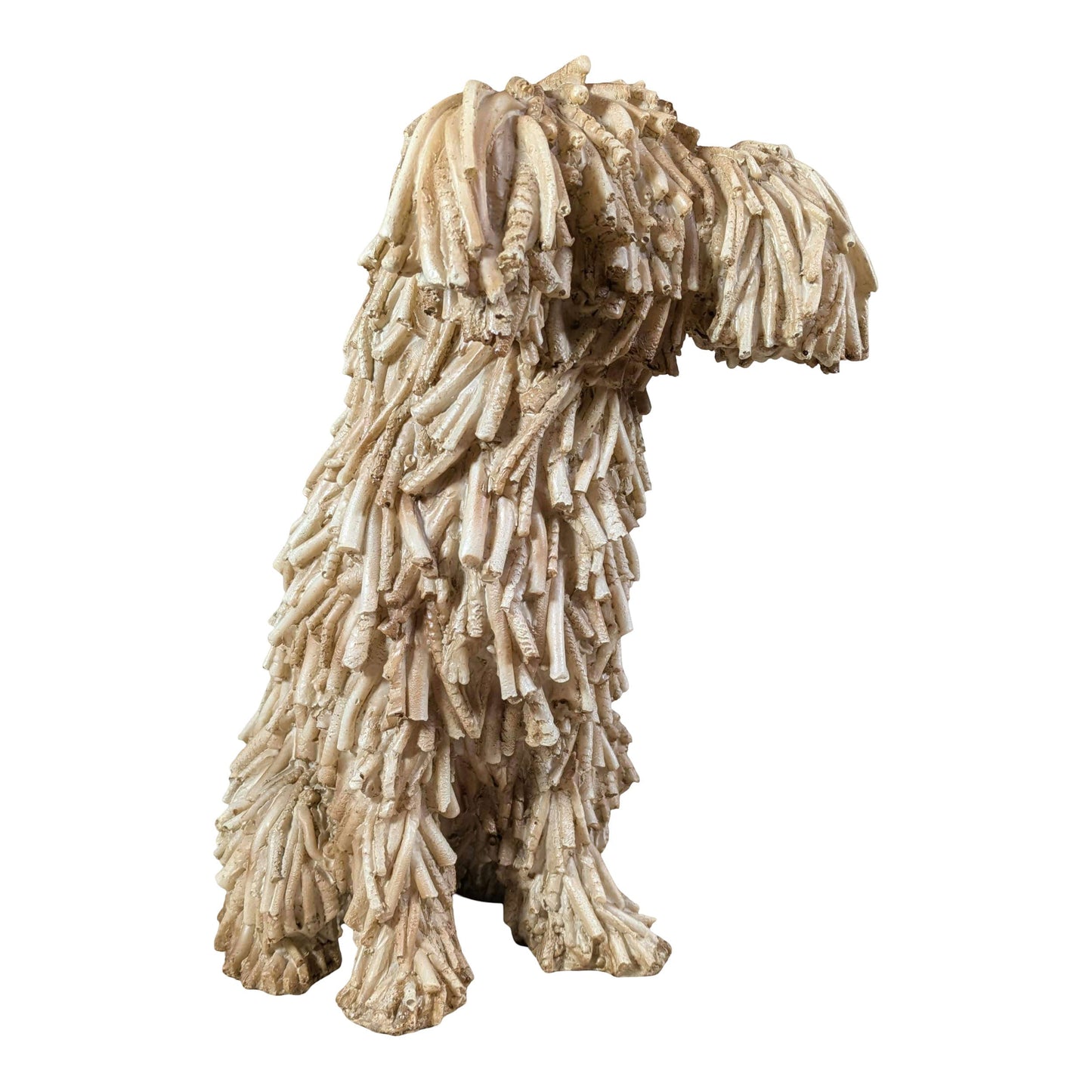 Hundefigur in Treibholzoptik – naturgetreue Dekofigur