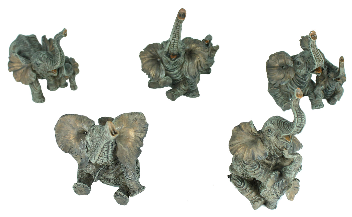 Elefantenfamilie Dekofigur Set – 5 Glücks-Elefanten