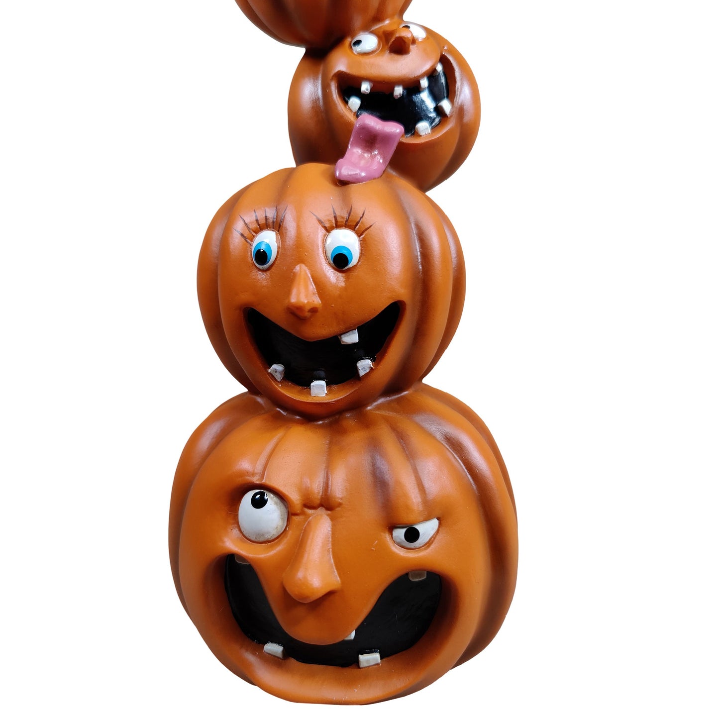 Halloween Deko Kürbis Figuren & Kürbisstapel, Herbstdeko innen & außen, Deko Kürbis für Eingang Garten Fensterbank