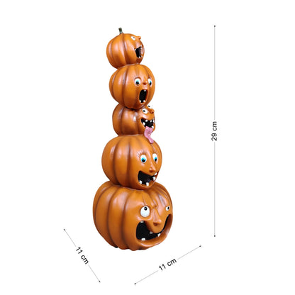 Halloween Deko Kürbis Figuren & Kürbisstapel, Herbstdeko innen & außen, Deko Kürbis für Eingang Garten Fensterbank