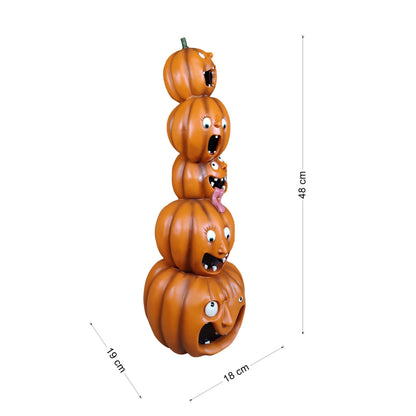 Halloween Deko Kürbis Figuren & Kürbisstapel, Herbstdeko innen & außen, Deko Kürbis für Eingang Garten Fensterbank
