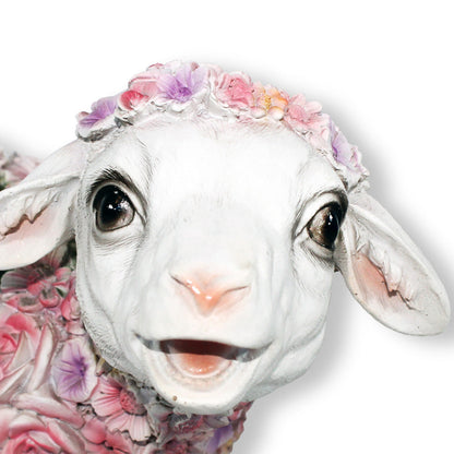 Lamm Figur stehend Blumenlamm Deko Lämmchen stehend Deko Lamm