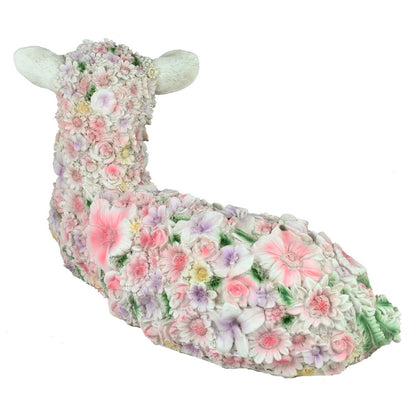 Deko Schaf "Florence" Lamm Figur liegend Gartenfigur Schaf Figur Blumenschaf