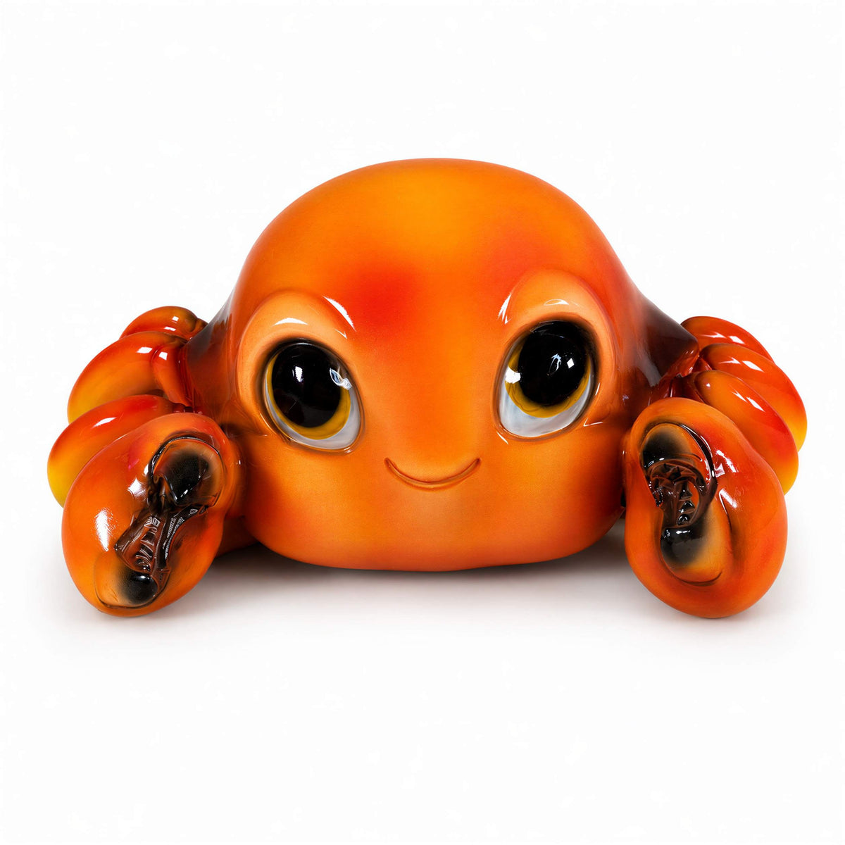 Glänzende Krabbenfigur GlossiBande Krabbe Figur glänzend – Deko in Blau oder Rot, 2 Größen