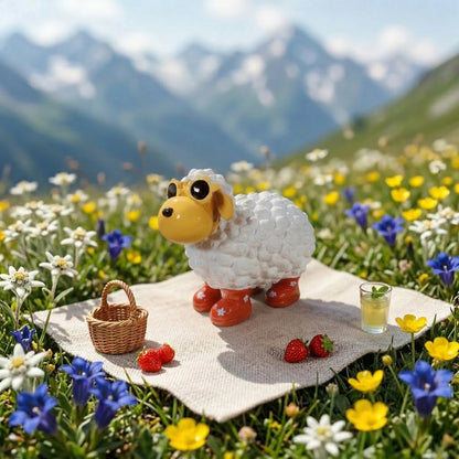 Bunte Schaffiguren mit Blumenbrille – Deko Schaf aus Polyresin für Garten & Zuhause