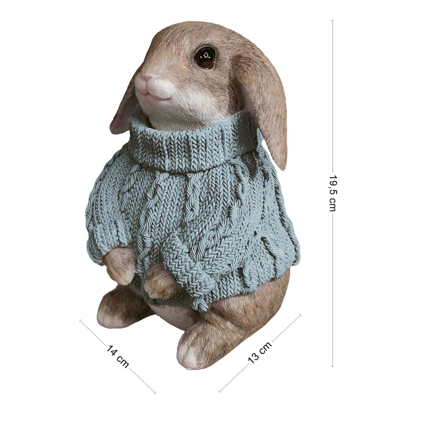 Deko Hase im Pullover als Deko Osterhase - Hasenfigur sitzend für Osterdeko oder Gartenfigur Hase in verschiedenen Farben