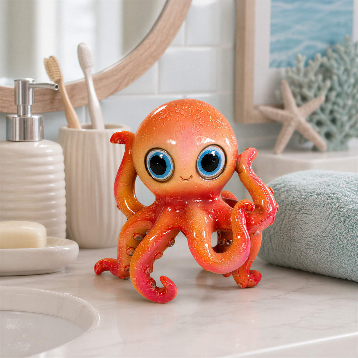 Maritime Oktopus-Deko GlossiBande Oktopus Dekofigur, glänzende Krake in 2 Größen