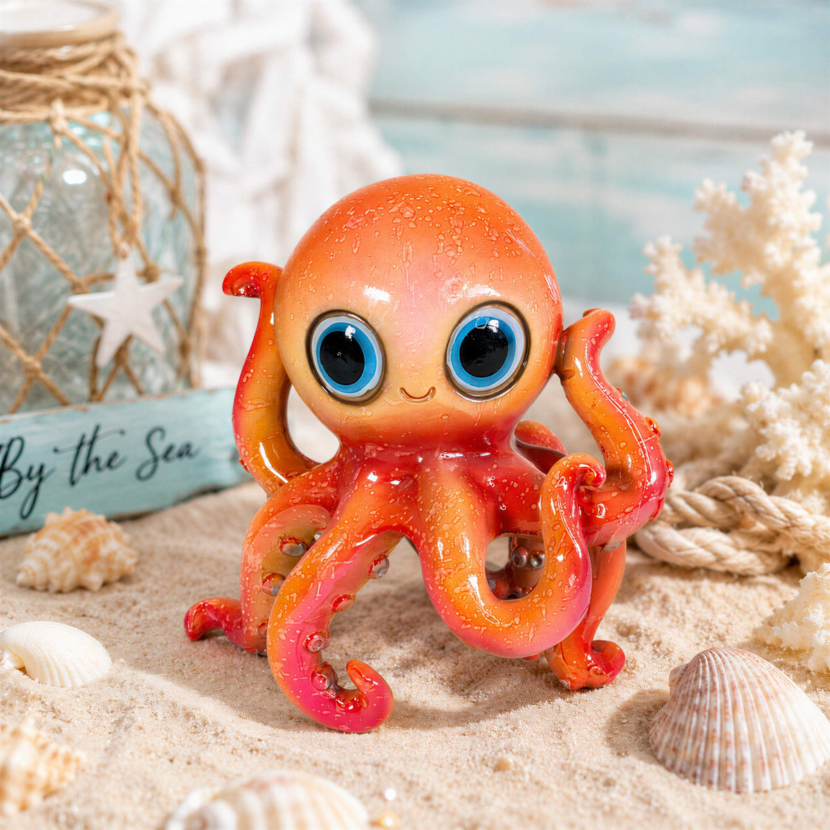 Maritime Oktopus-Deko GlossiBande Oktopus Dekofigur, glänzende Krake in 2 Größen