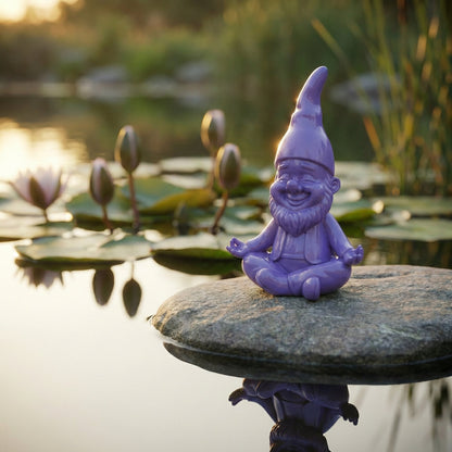 Yoga Gartenzwerg Dekofigur für den Garten – ZenPoser in Pastell, 2 Größen