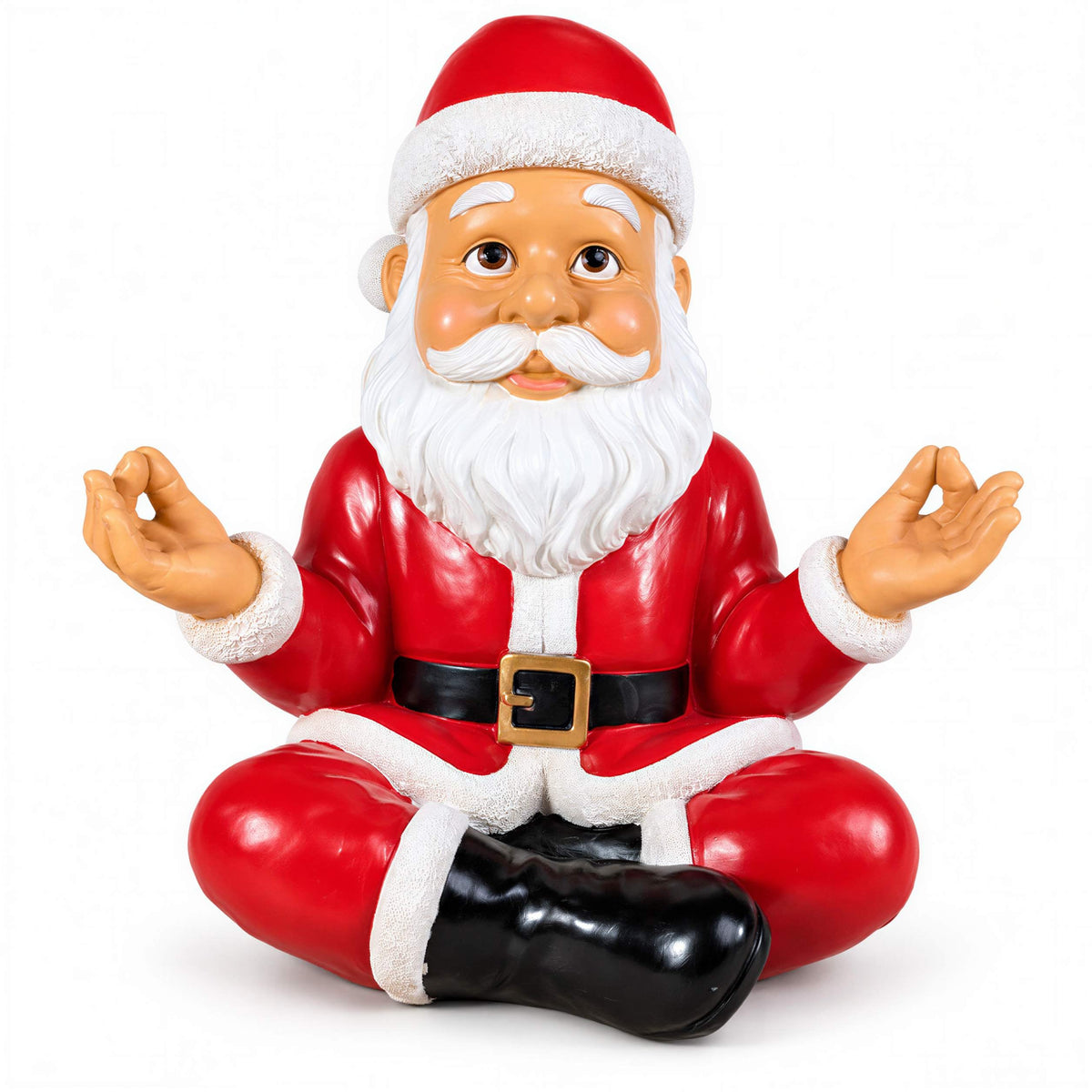 Lustige Weihnachtsmann Figur: Yoga oder kniend, Deko Figur für Haus & Garten