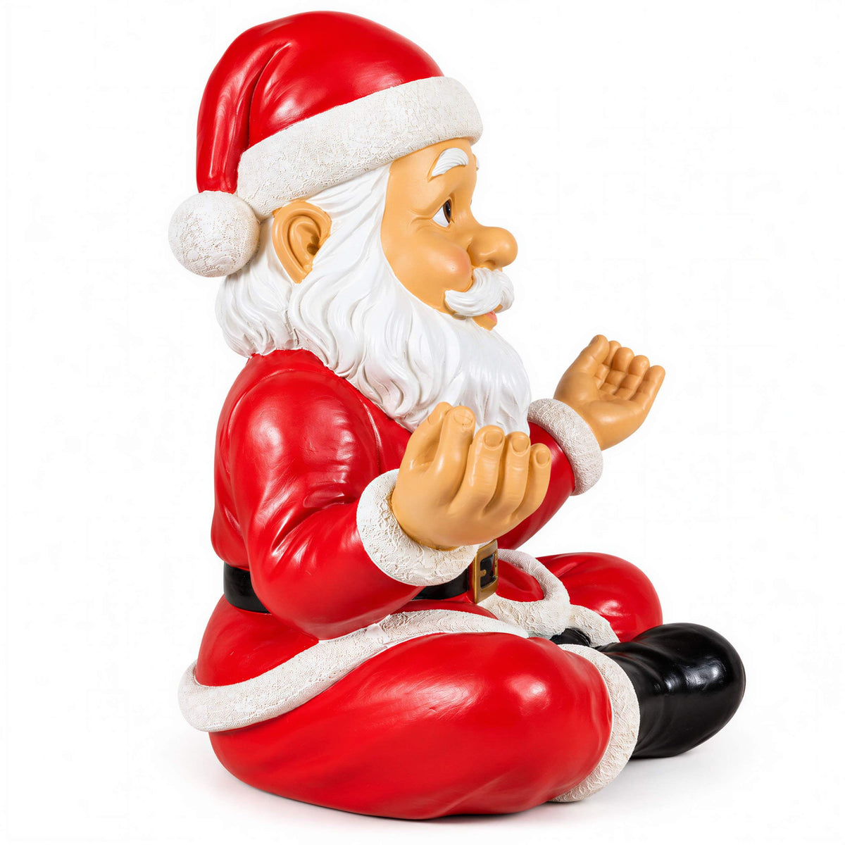 Lustige Weihnachtsmann Figur: Yoga oder kniend, Deko Figur für Haus & Garten