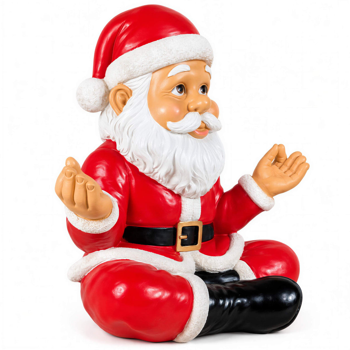 Lustige Weihnachtsmann Figur: Yoga oder kniend, Deko Figur für Haus & Garten