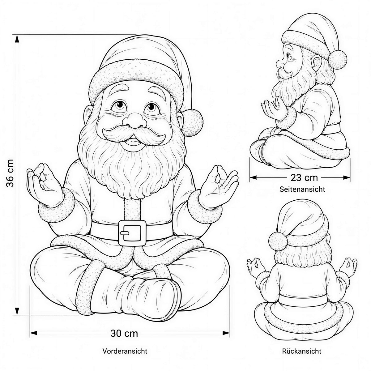 Lustige Weihnachtsmann Figur: Yoga oder kniend, Deko Figur für Haus & Garten