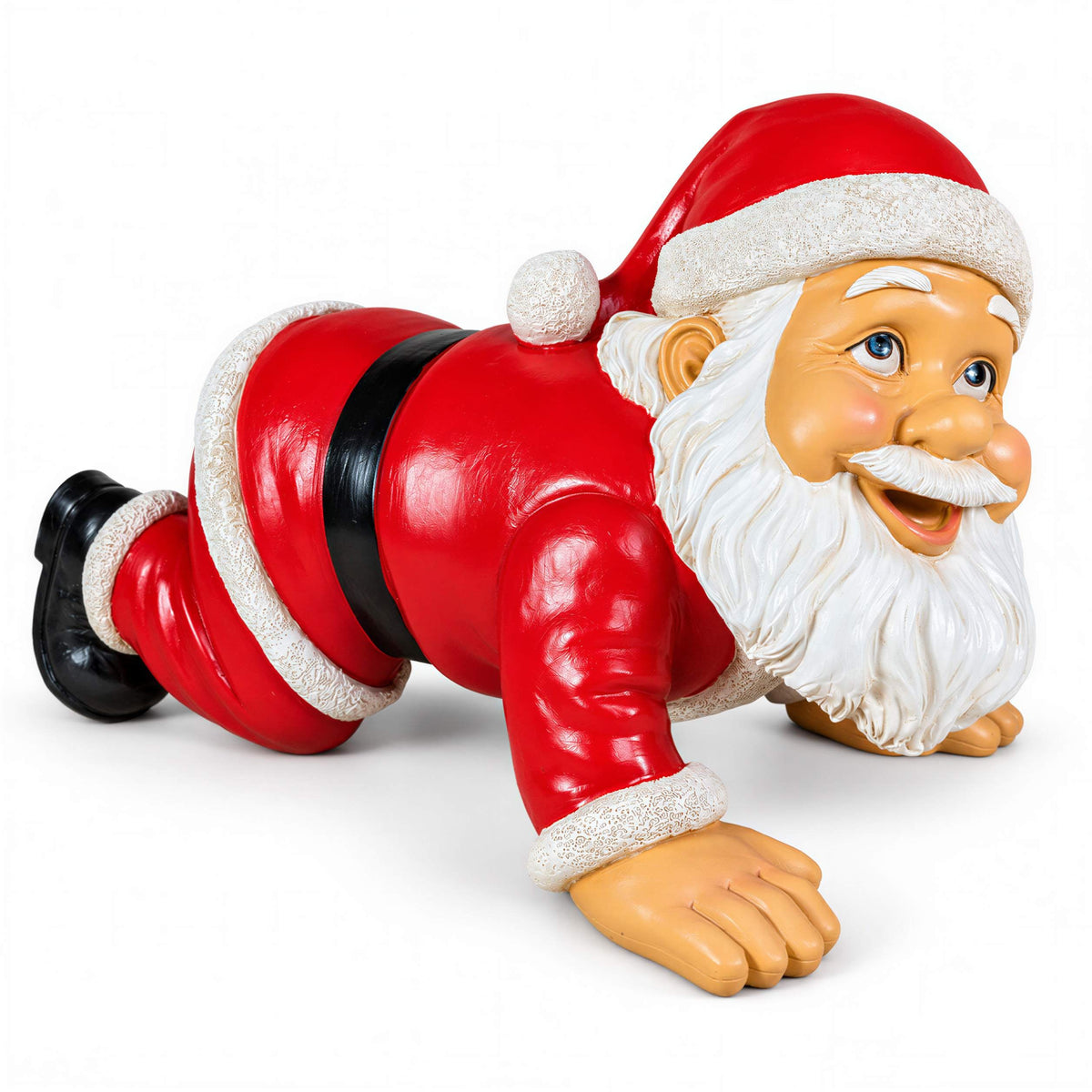 Lustige Weihnachtsmann Figur: Yoga oder kniend, Deko Figur für Haus & Garten
