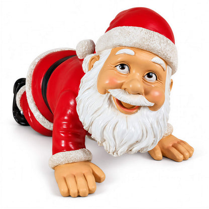 Lustige Weihnachtsmann Figur: Yoga oder kniend, Deko Figur für Haus & Garten