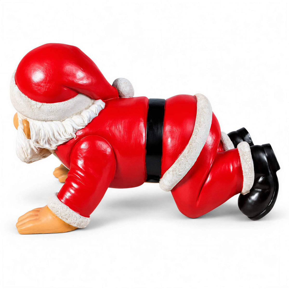 Lustige Weihnachtsmann Figur: Yoga oder kniend, Deko Figur für Haus & Garten