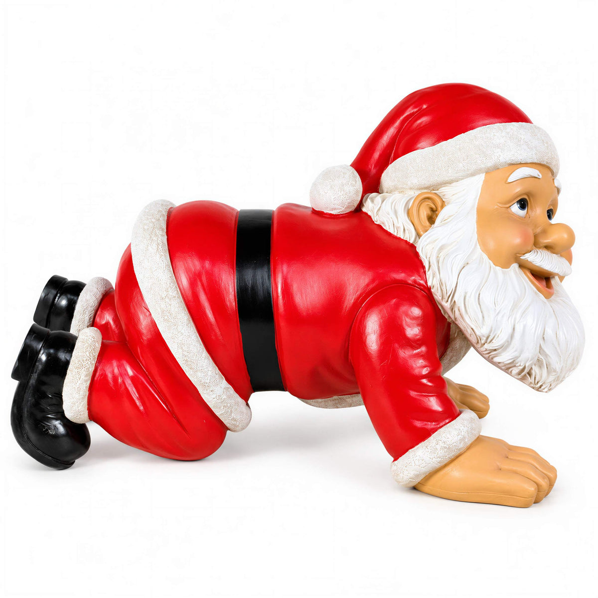 Lustige Weihnachtsmann Figur: Yoga oder kniend, Deko Figur für Haus & Garten