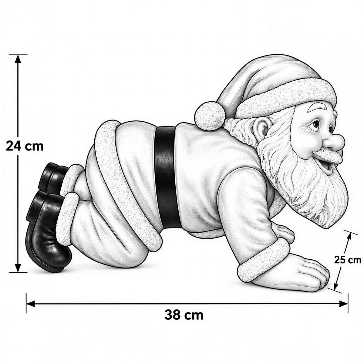 Lustige Weihnachtsmann Figur: Yoga oder kniend, Deko Figur für Haus & Garten