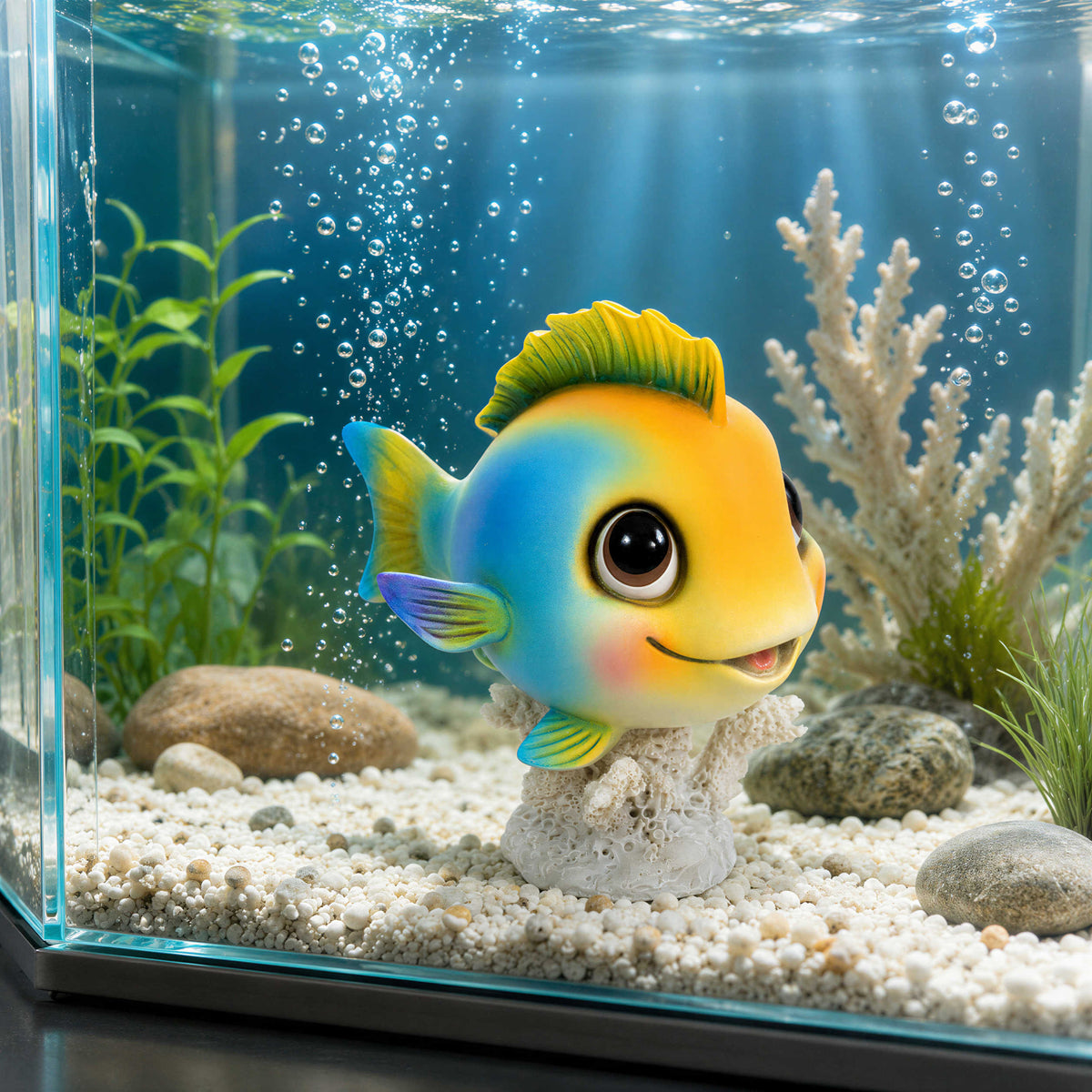 Glänzende Fischfigur GlossiBande in Blau oder Orange – maritime Deko innen & außen