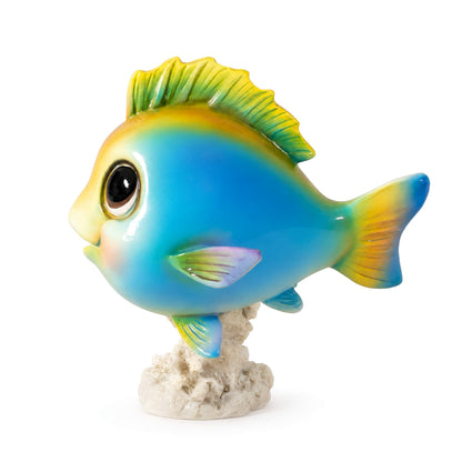 Glänzende Fischfigur GlossiBande in Blau oder Orange – maritime Deko innen & außen