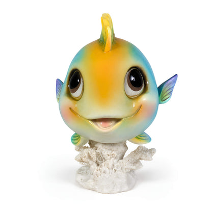 Glänzende Fischfigur GlossiBande in Blau oder Orange – maritime Deko innen & außen