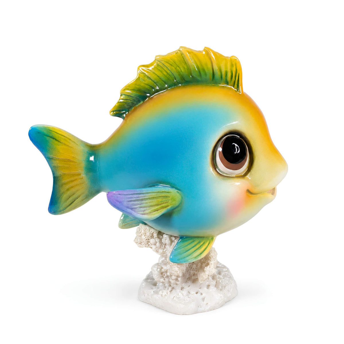 Glänzende Fischfigur GlossiBande in Blau oder Orange – maritime Deko innen & außen