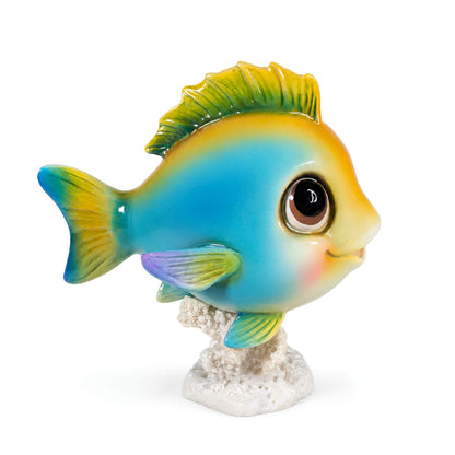 Glänzende Fischfigur GlossiBande in Blau oder Orange – maritime Deko innen & außen