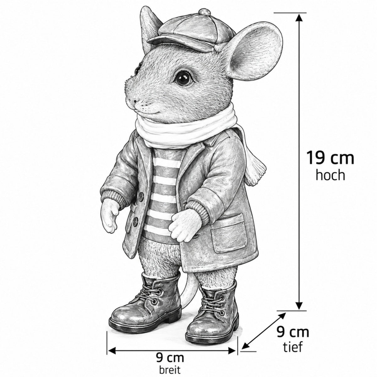 3 Motiven Weihnachtsmäuse Figuren aus Polyresin – Tischdeko, Winterdeko