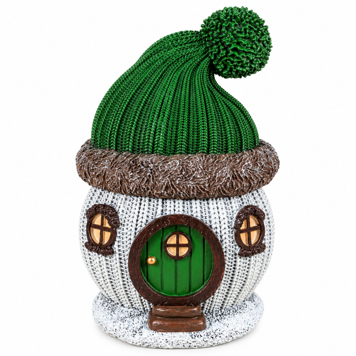 Weihnachtsdeko Wichtelhaus in Strickoptik – Weihnachtsdorf, 4 Varianten