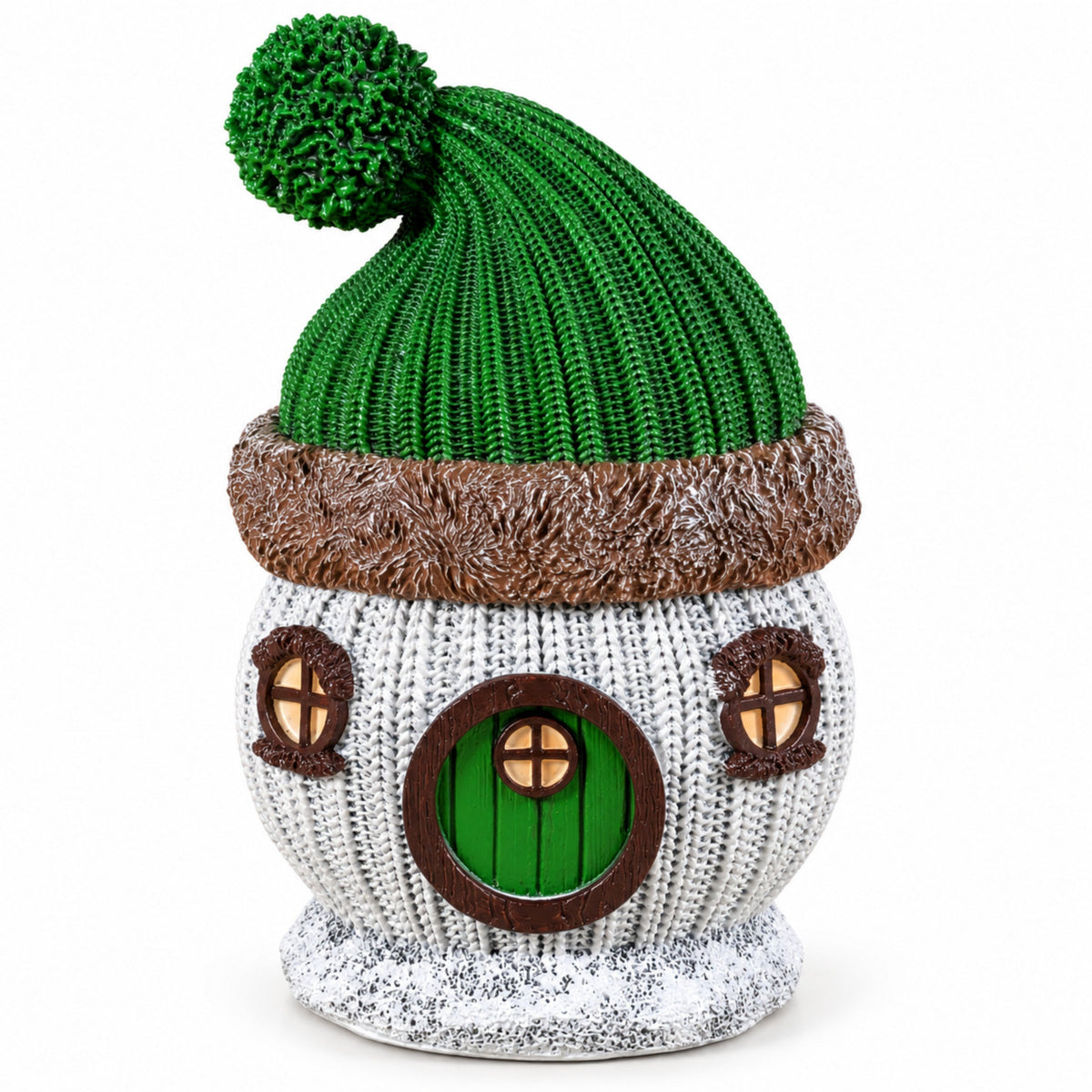 Weihnachtsdeko Wichtelhaus in Strickoptik – Weihnachtsdorf, 4 Varianten