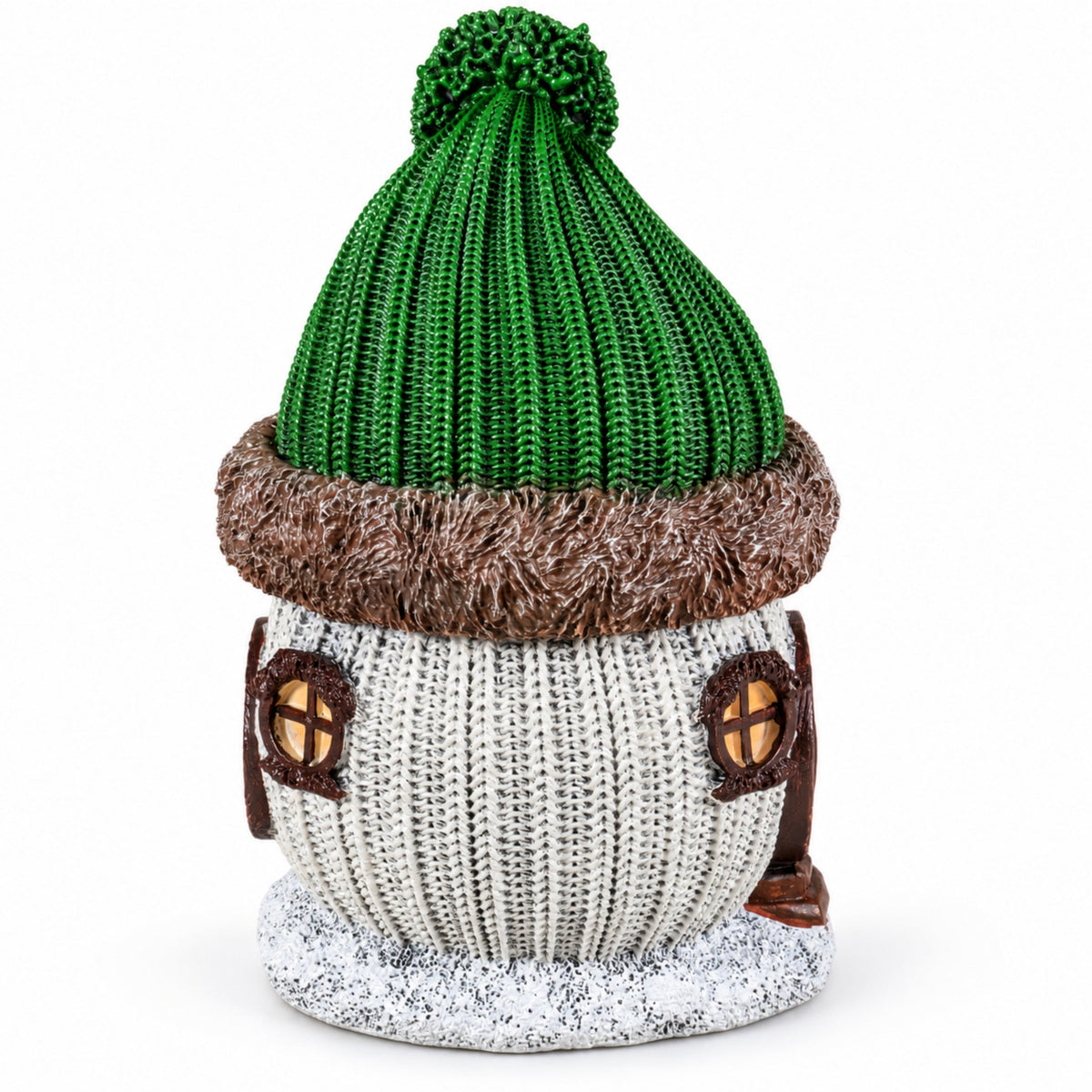 Weihnachtsdeko Wichtelhaus in Strickoptik – Weihnachtsdorf, 4 Varianten