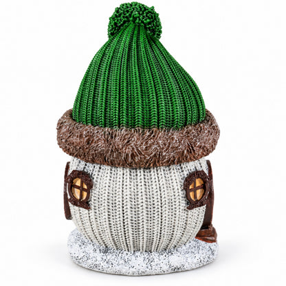 Weihnachtsdeko Wichtelhaus in Strickoptik – Weihnachtsdorf, 4 Varianten
