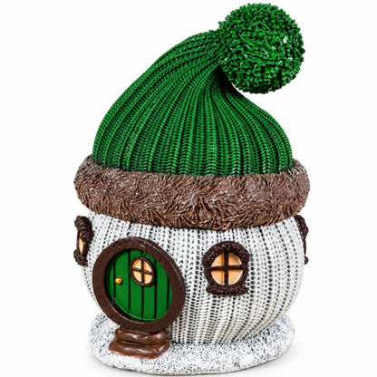 Weihnachtsdeko Wichtelhaus in Strickoptik – Weihnachtsdorf, 4 Varianten