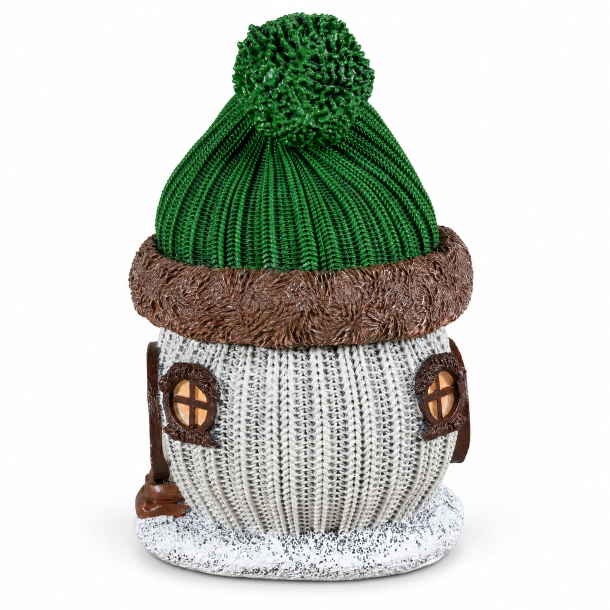 Weihnachtsdeko Wichtelhaus in Strickoptik – Weihnachtsdorf, 4 Varianten