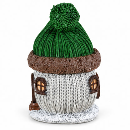Weihnachtsdeko Wichtelhaus in Strickoptik – Weihnachtsdorf, 4 Varianten