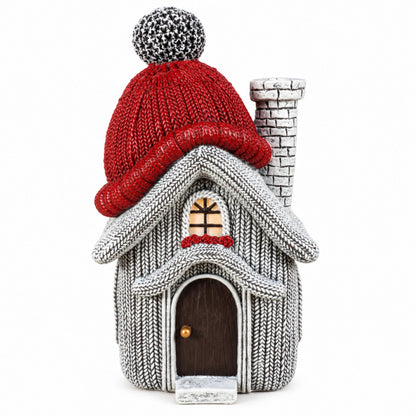 Weihnachtsdeko Wichtelhaus in Strickoptik – Weihnachtsdorf, 4 Varianten