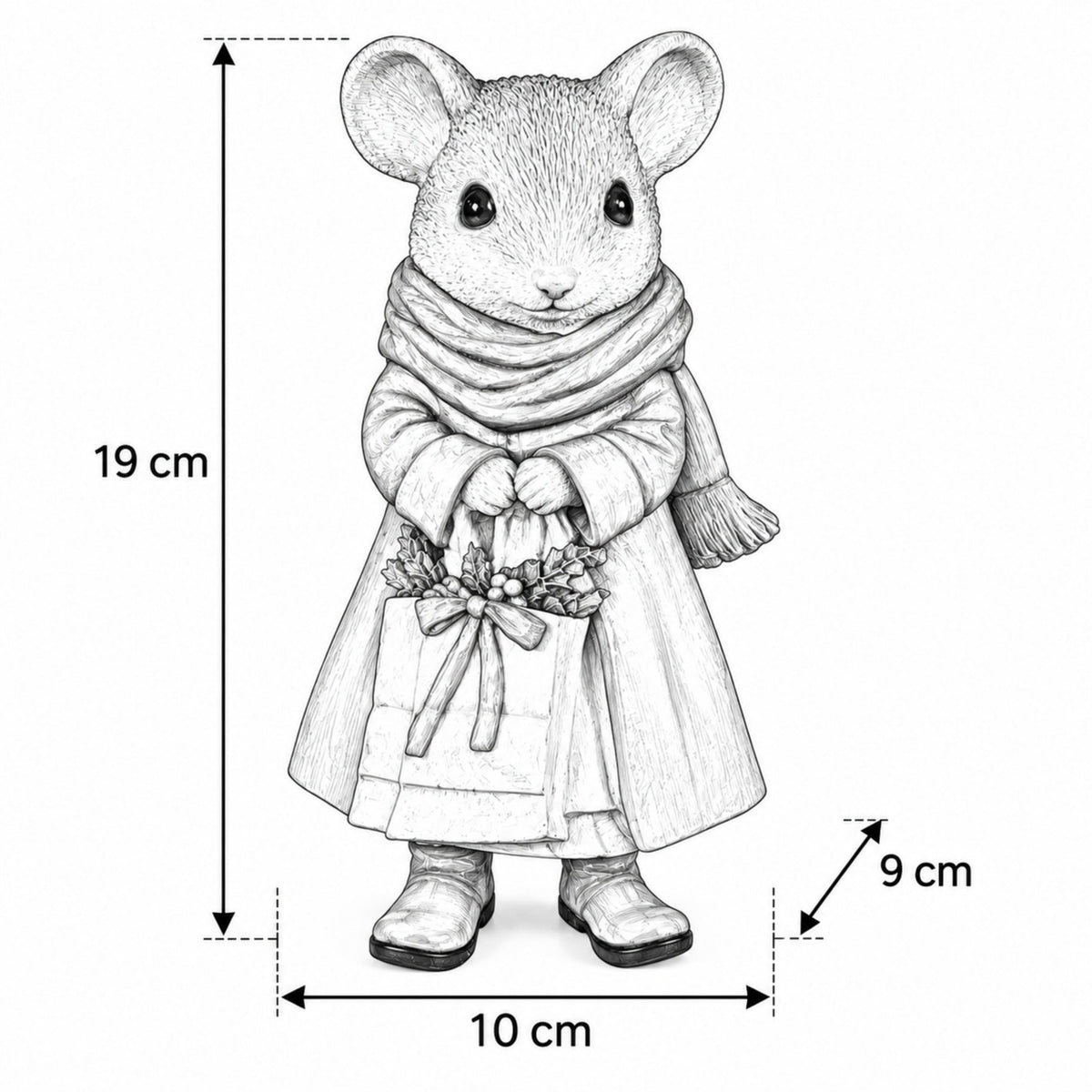 3 Motiven Weihnachtsmäuse Figuren aus Polyresin – Tischdeko, Winterdeko