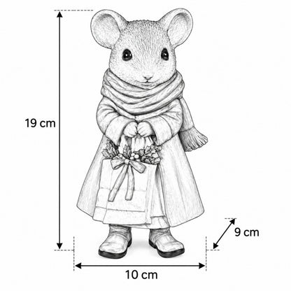 3 Motiven Weihnachtsmäuse Figuren aus Polyresin – Tischdeko, Winterdeko