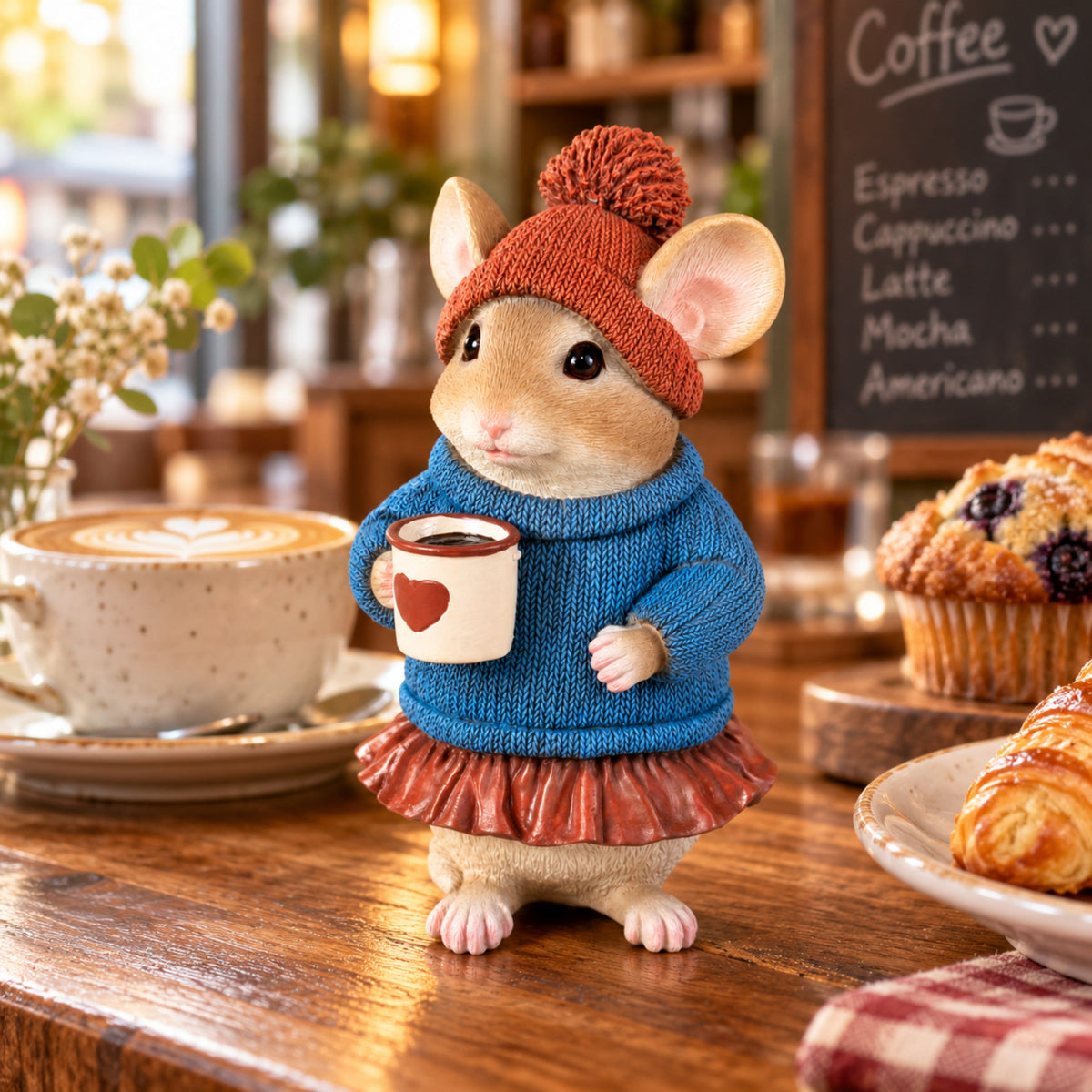 3 Motiven Weihnachtsmäuse Figuren aus Polyresin – Tischdeko, Winterdeko
