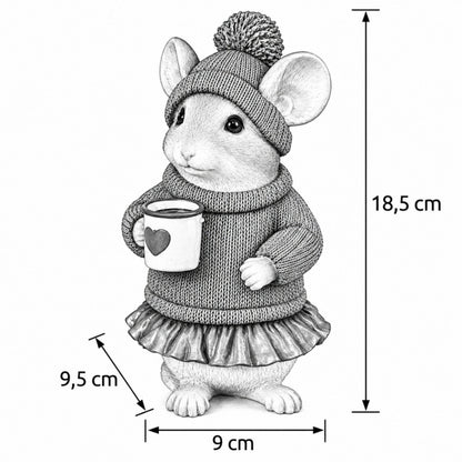 3 Motiven Weihnachtsmäuse Figuren aus Polyresin – Tischdeko, Winterdeko