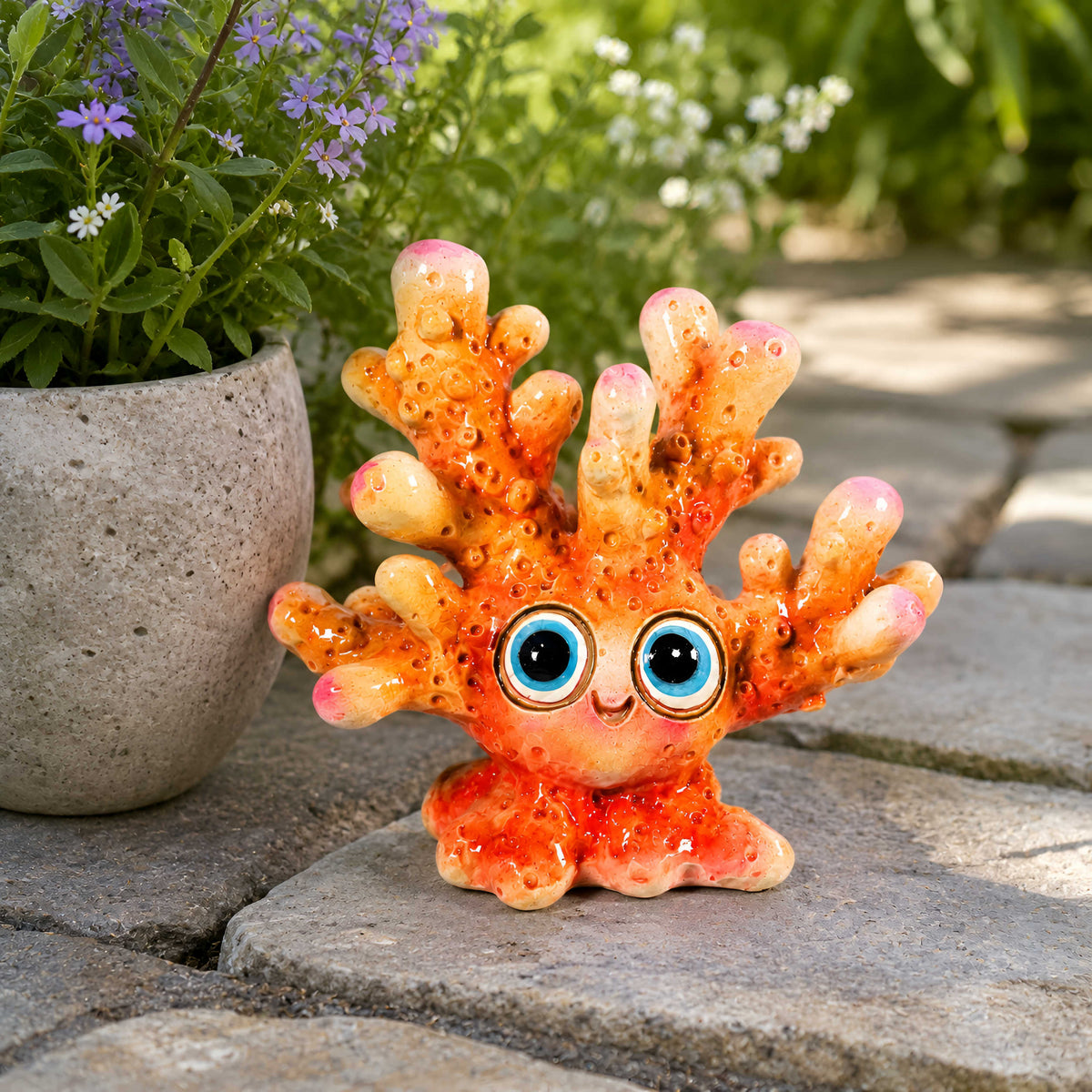 Glänzende Korallenfigur GlossiBande in Blau-Rosa oder Orange, 3 Größen