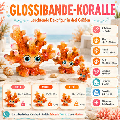 Glänzende Korallenfigur GlossiBande in Blau-Rosa oder Orange, 3 Größen